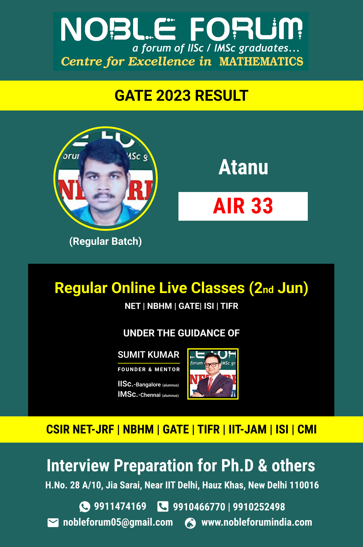 Atanu-GATE 2023 RESULT